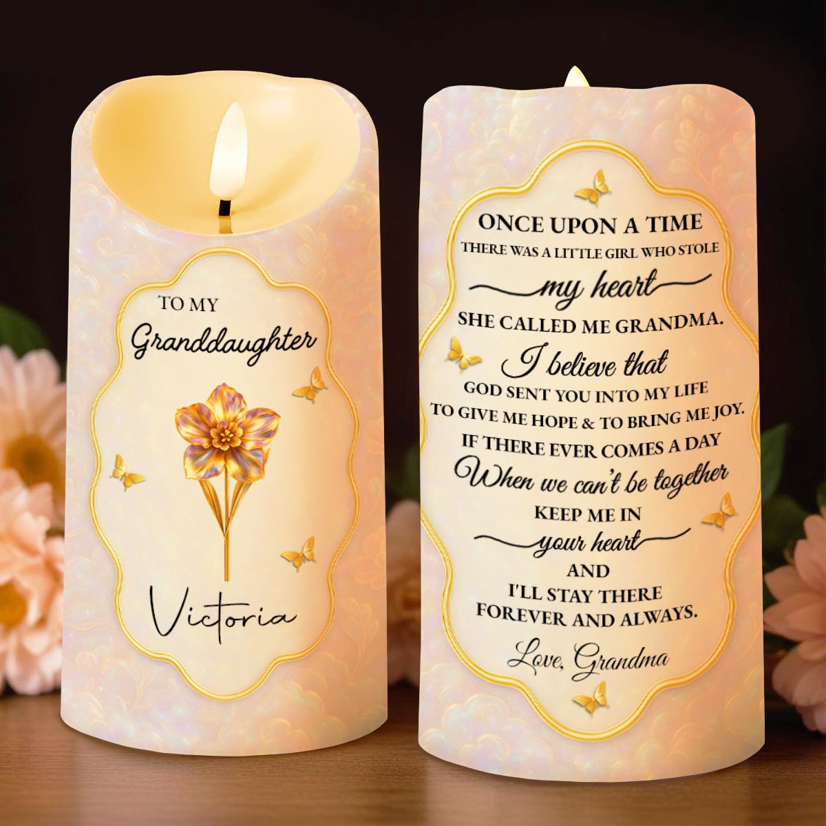 Once Upon A Time, Little Girl Stole My Heart, Flower and Butterfly Design