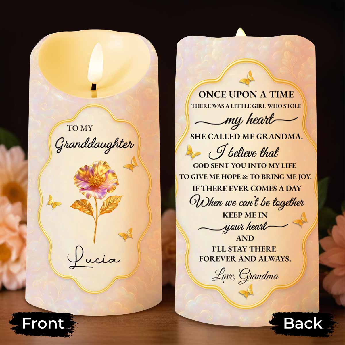 Once Upon A Time, Little Girl Stole My Heart, Flower and Butterfly Design