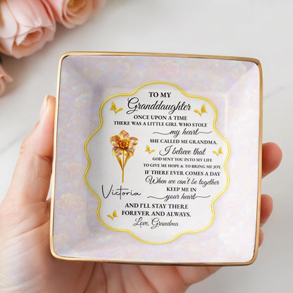 To My Granddaughter, Love Forever, Flowers And Swirls Design