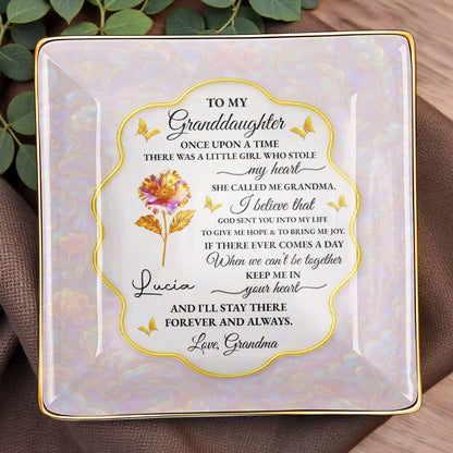 To My Granddaughter, Love Forever, Flowers And Swirls Design