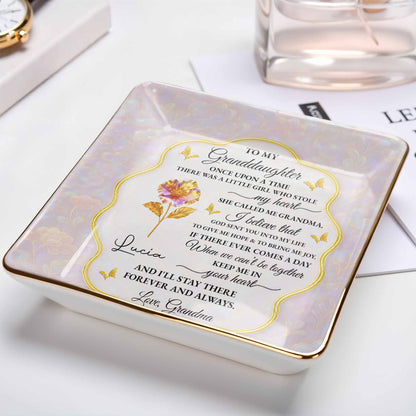 To My Granddaughter, Love Forever, Flowers And Swirls Design