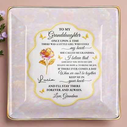 To My Granddaughter, Love Forever, Flowers And Swirls Design