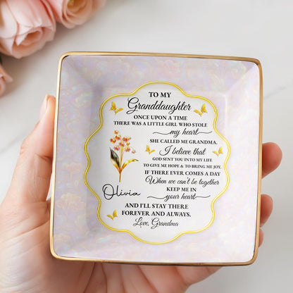 To My Granddaughter, Love Forever, Flowers And Swirls Design