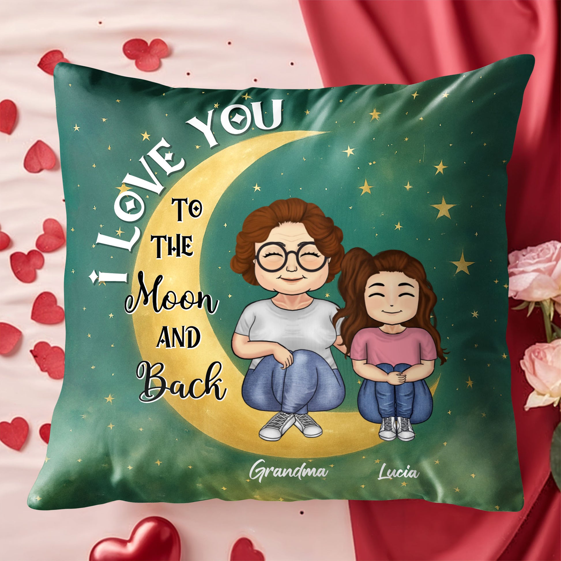 I Love You To The Moon And Back With Moon And Stars