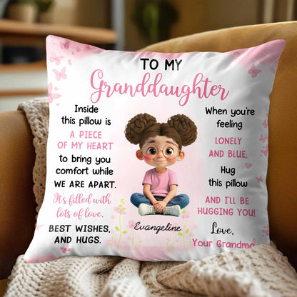 Piece Of My Heart Comfort Pillow With Girl And Hearts - Personalized Custom Pillow, Insert Included - GDT435_PLW