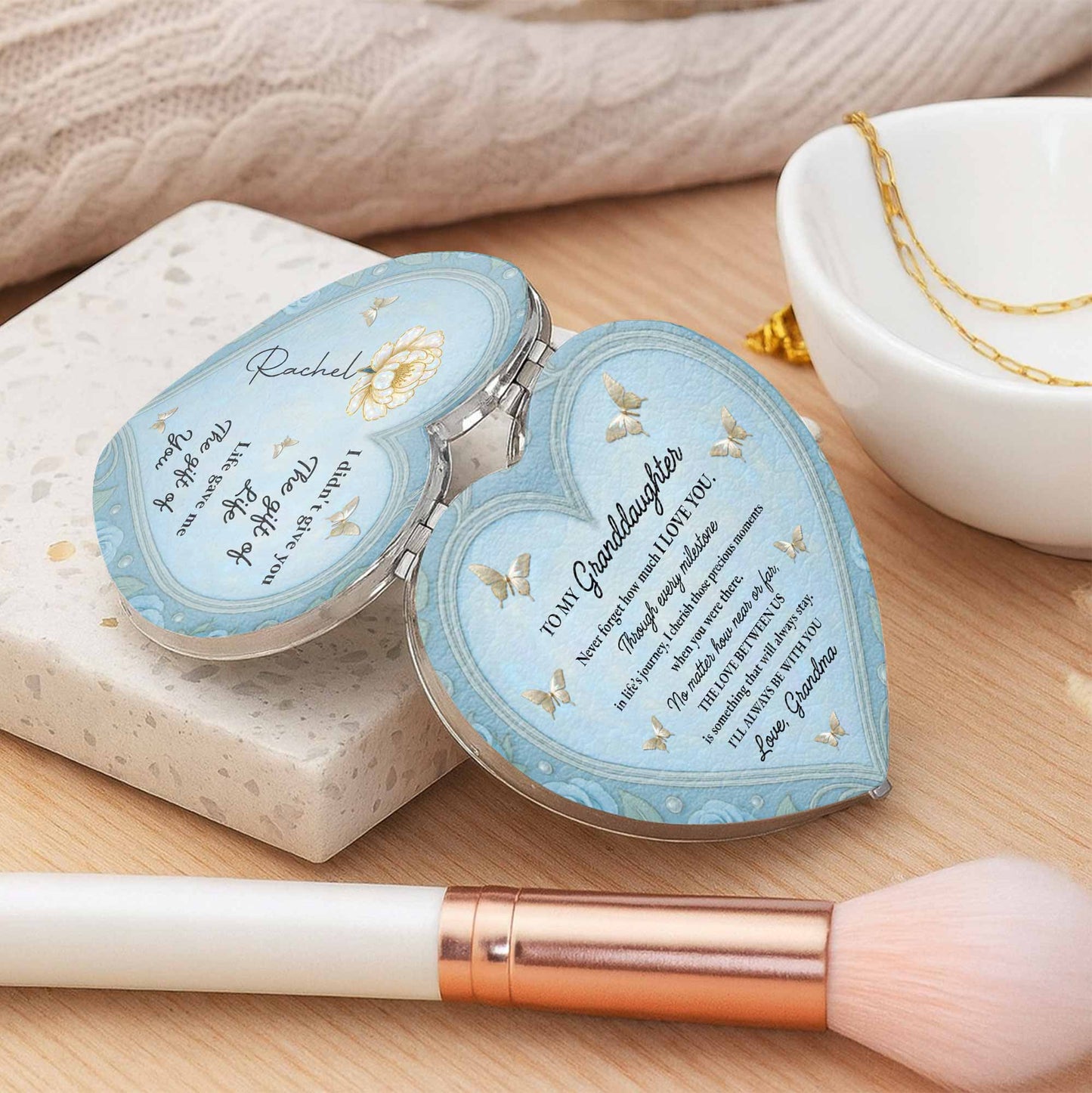 To My Granddaughter, Butterflies and Heart Shape