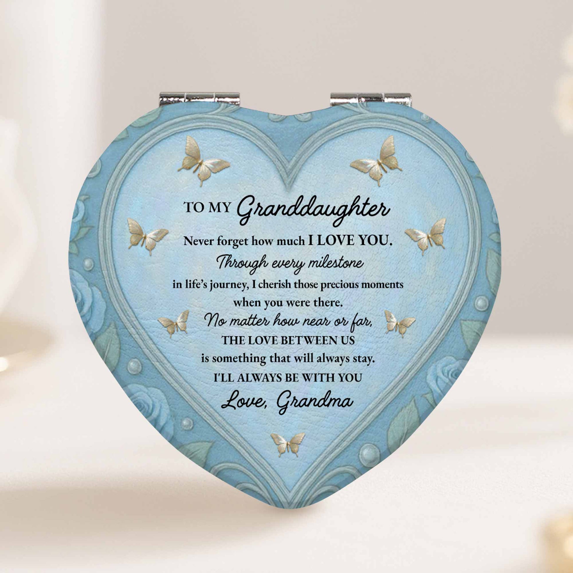 To My Granddaughter, Butterflies and Heart Shape