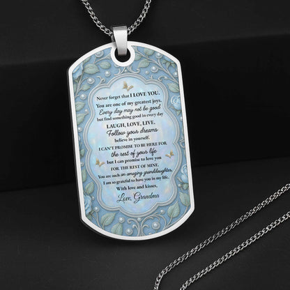 To My Granddaughter, Follow Your Dreams Necklace