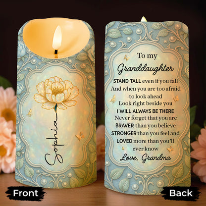 To My Granddaughter Stand Tall Even If You Fall Flower Design