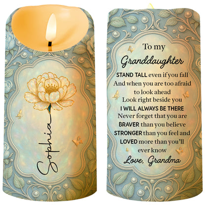 To My Granddaughter Stand Tall Even If You Fall Flower Design