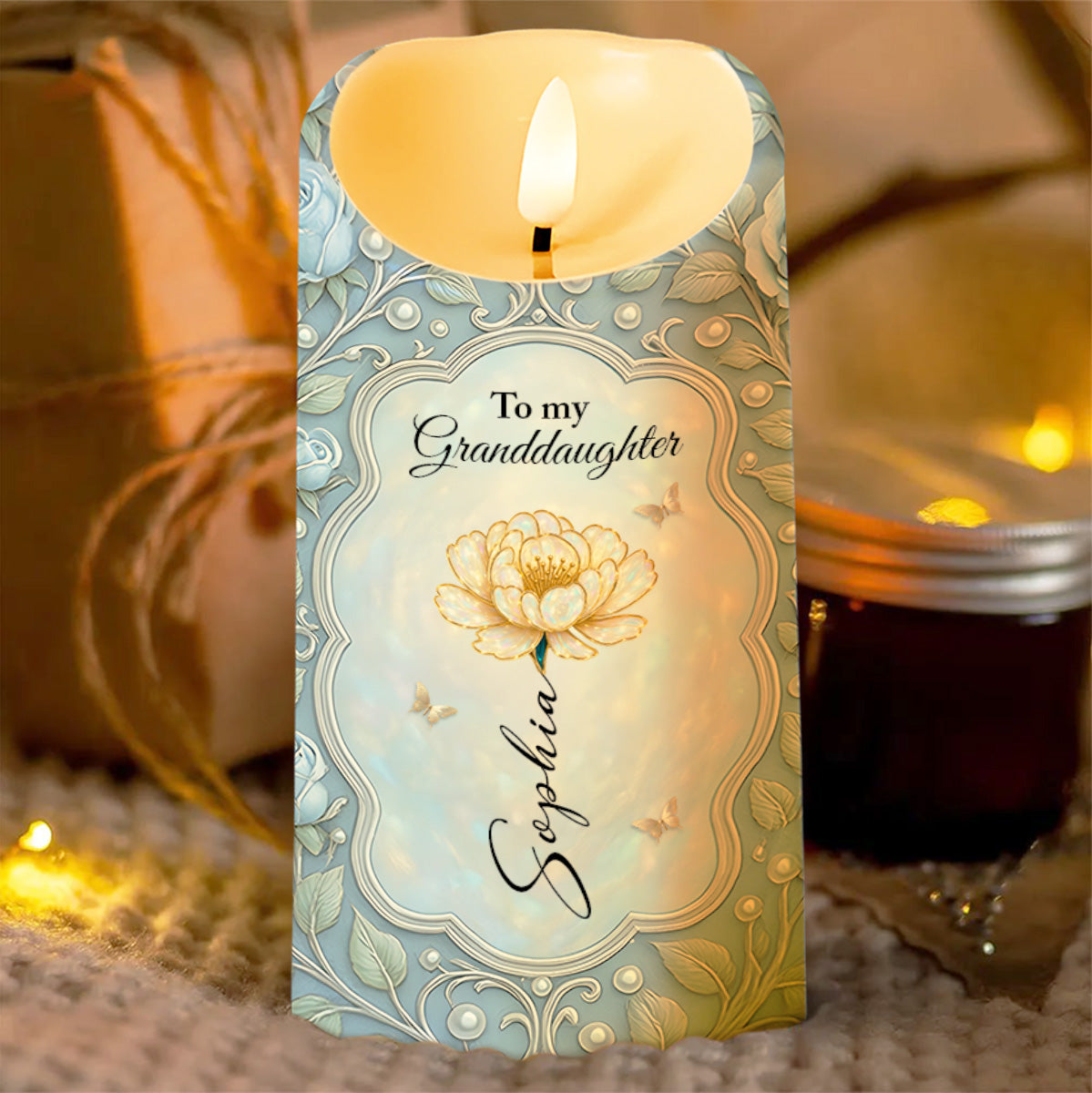 To My Granddaughter, I Love You, Flowers And Butterflies