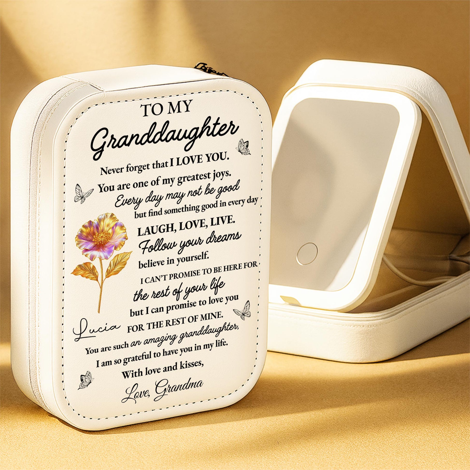 To My Granddaughter, Love Promise Reflective Flowers