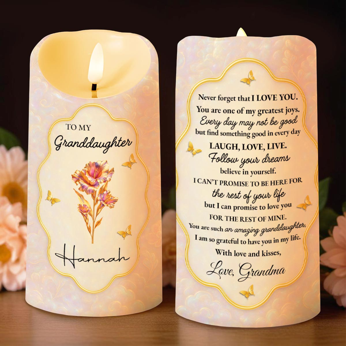 To My Granddaughter, Believe In Yourself, Flower And Butterflies