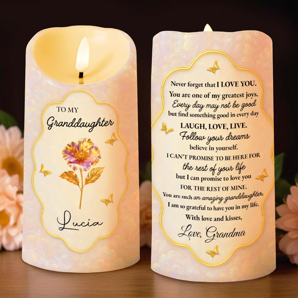 To My Granddaughter, Believe In Yourself, Flower And Butterflies