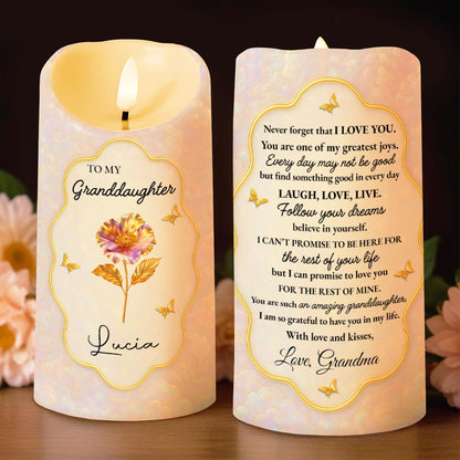 To My Granddaughter, Believe In Yourself, Flower And Butterflies