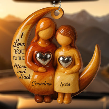 I Love You To The Moon and Back With Hearts and Moon Figures