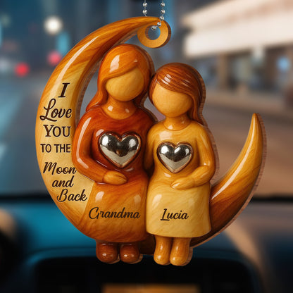 I Love You To The Moon and Back With Hearts and Moon Figures