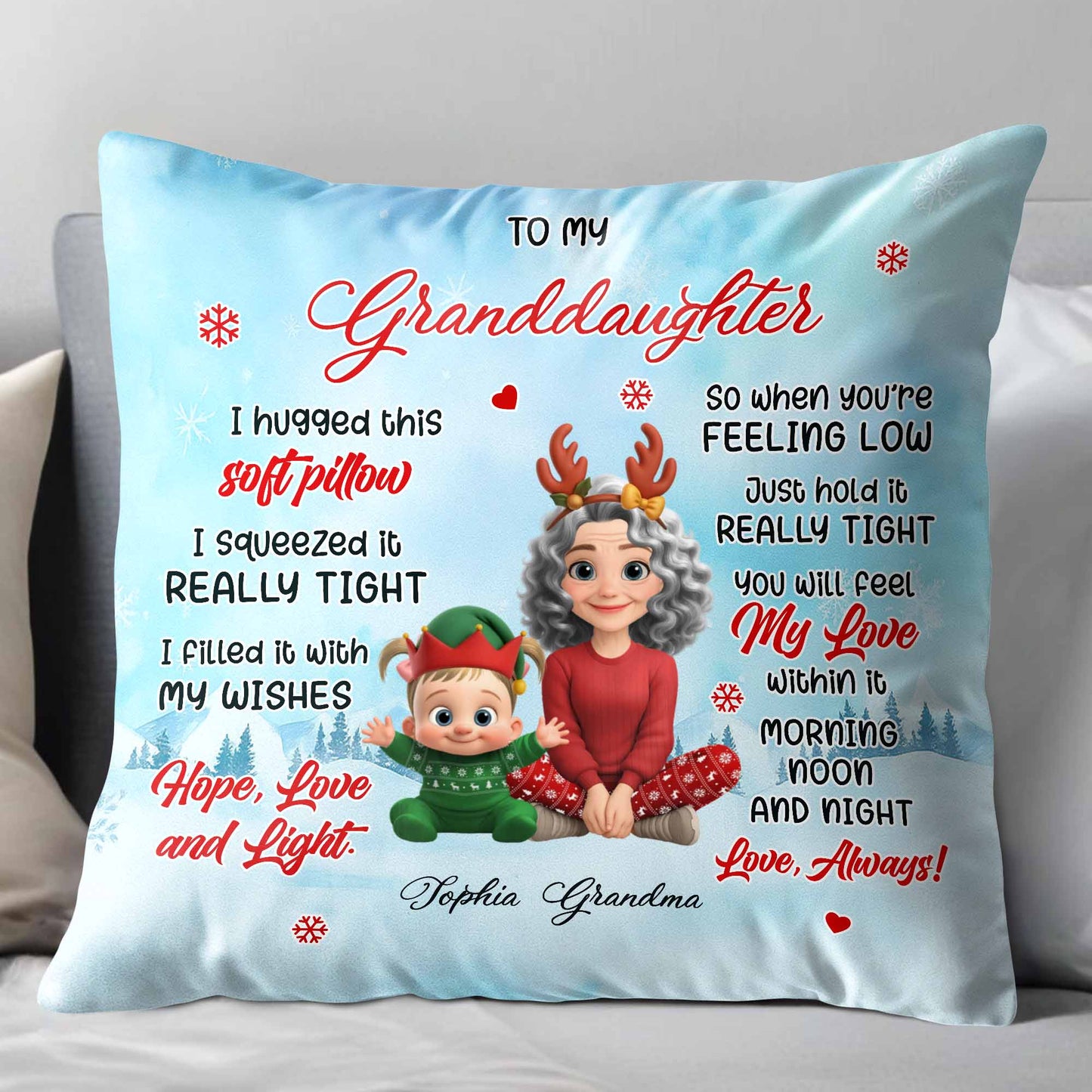 To My Granddaughter, Reindeer Antlers and Christmas Elf