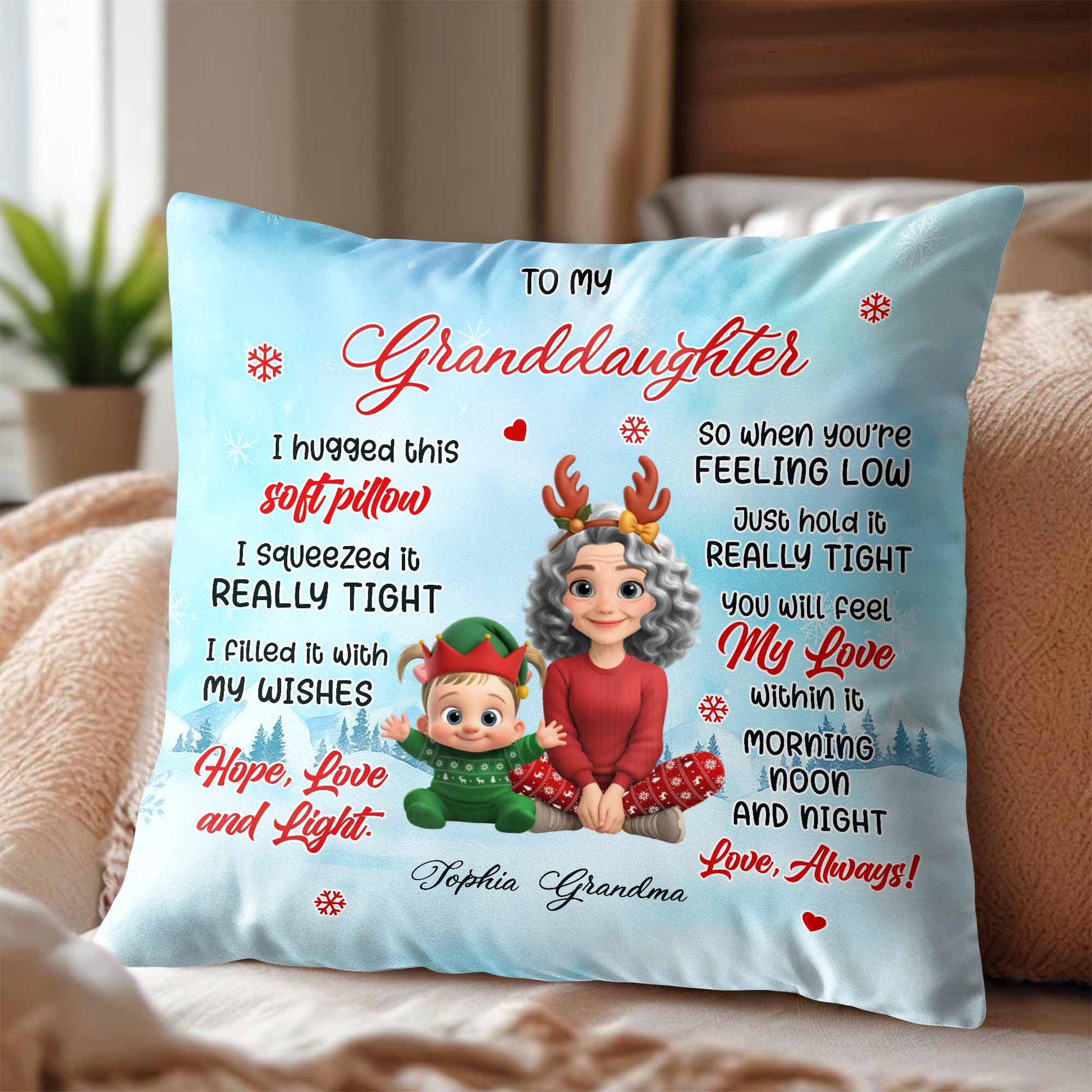 To My Granddaughter, Reindeer Antlers and Christmas Elf