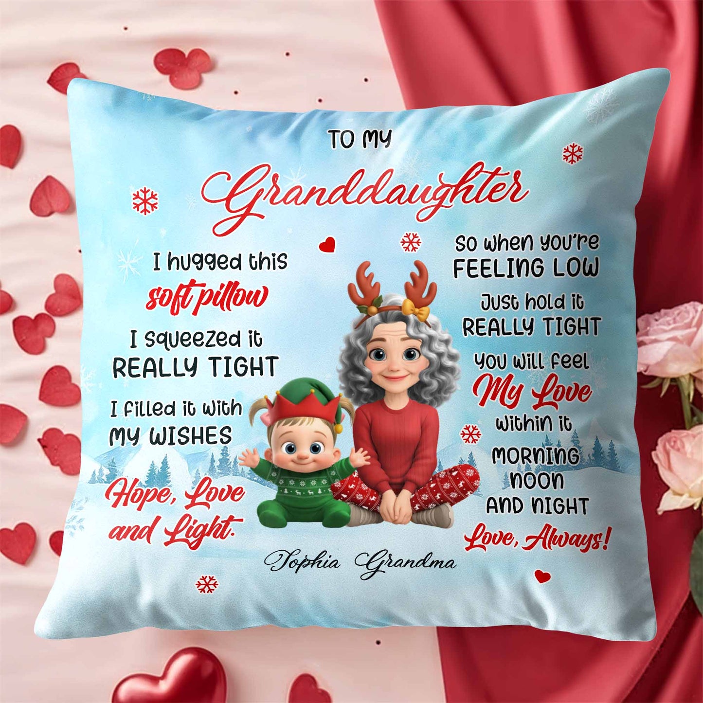 To My Granddaughter, Reindeer Antlers and Christmas Elf