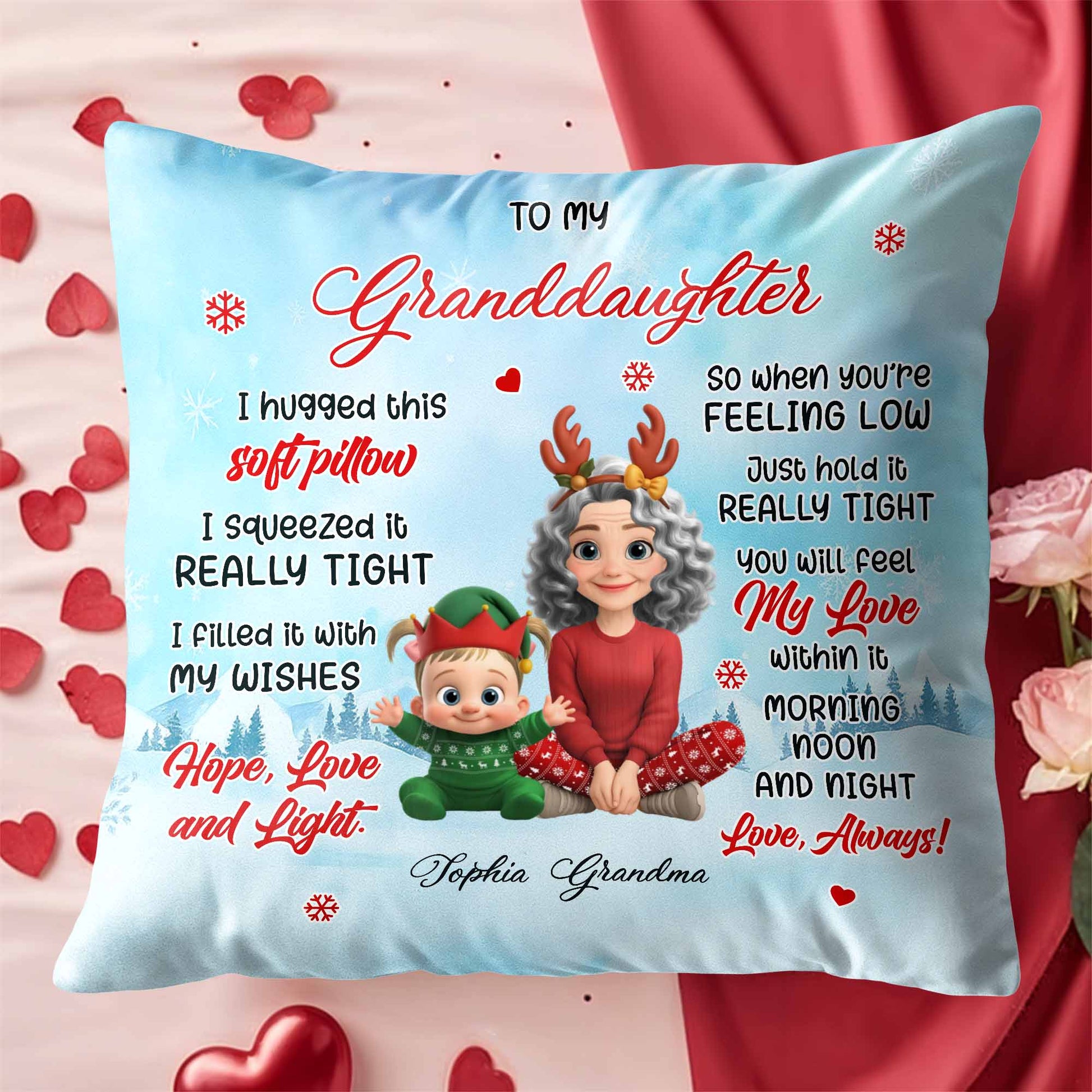 To My Granddaughter, Reindeer Antlers and Christmas Elf