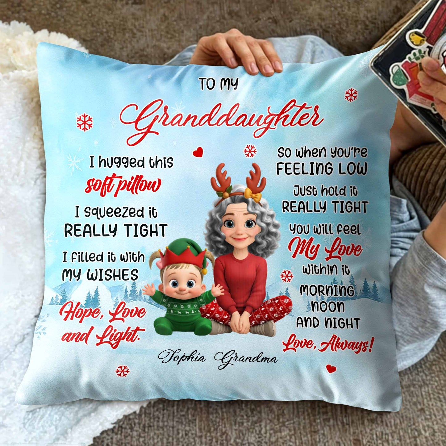 To My Granddaughter, Reindeer Antlers and Christmas Elf