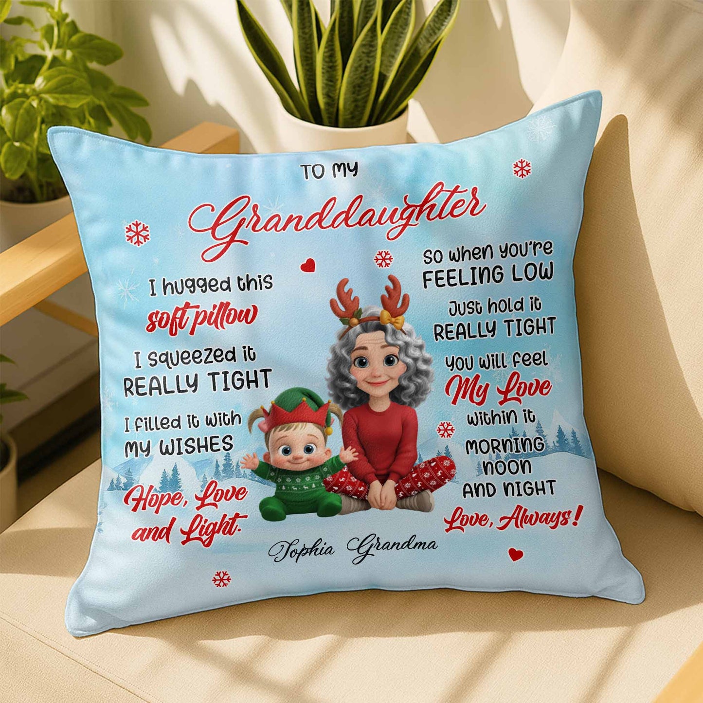 To My Granddaughter, Reindeer Antlers and Christmas Elf