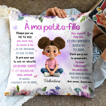 À Ma Petite-Fille, Flowers And Young Girl Theme