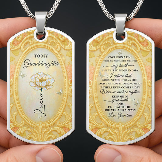 To My Granddaughter, Vintage Frame and Flower Design