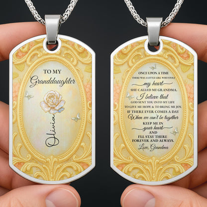 To My Granddaughter, Vintage Frame and Flower Design