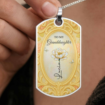 To My Granddaughter, Vintage Frame and Flower Design