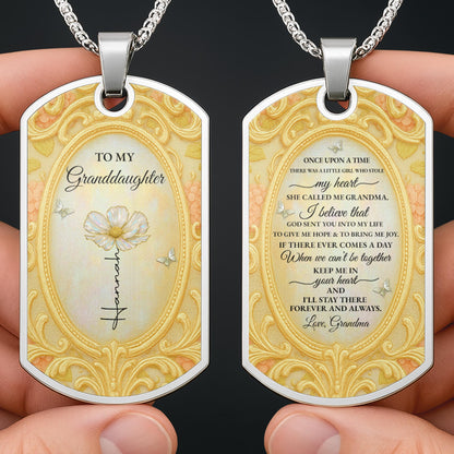 To My Granddaughter, Vintage Frame and Flower Design