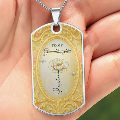 To My Granddaughter, Vintage Frame and Flower Design