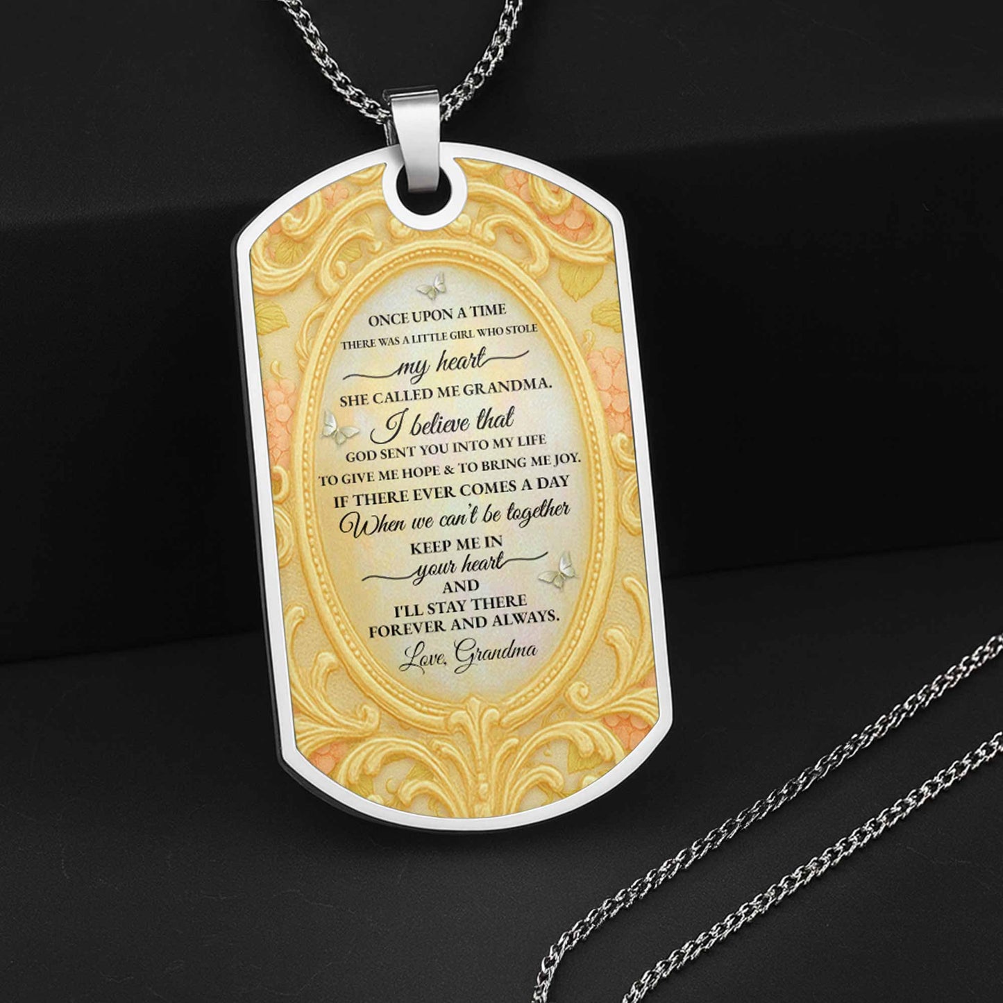 To My Granddaughter, Vintage Frame and Flower Design