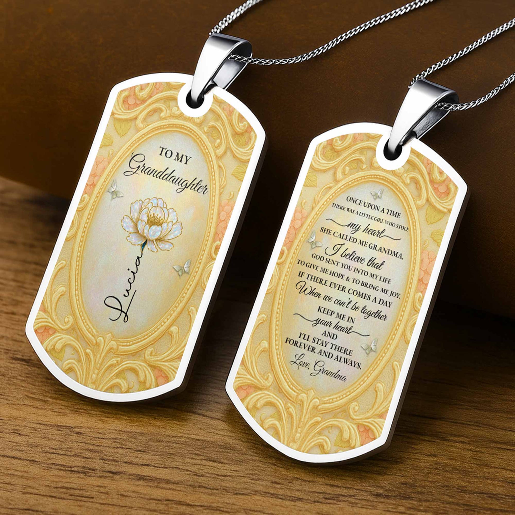 To My Granddaughter, Vintage Frame and Flower Design