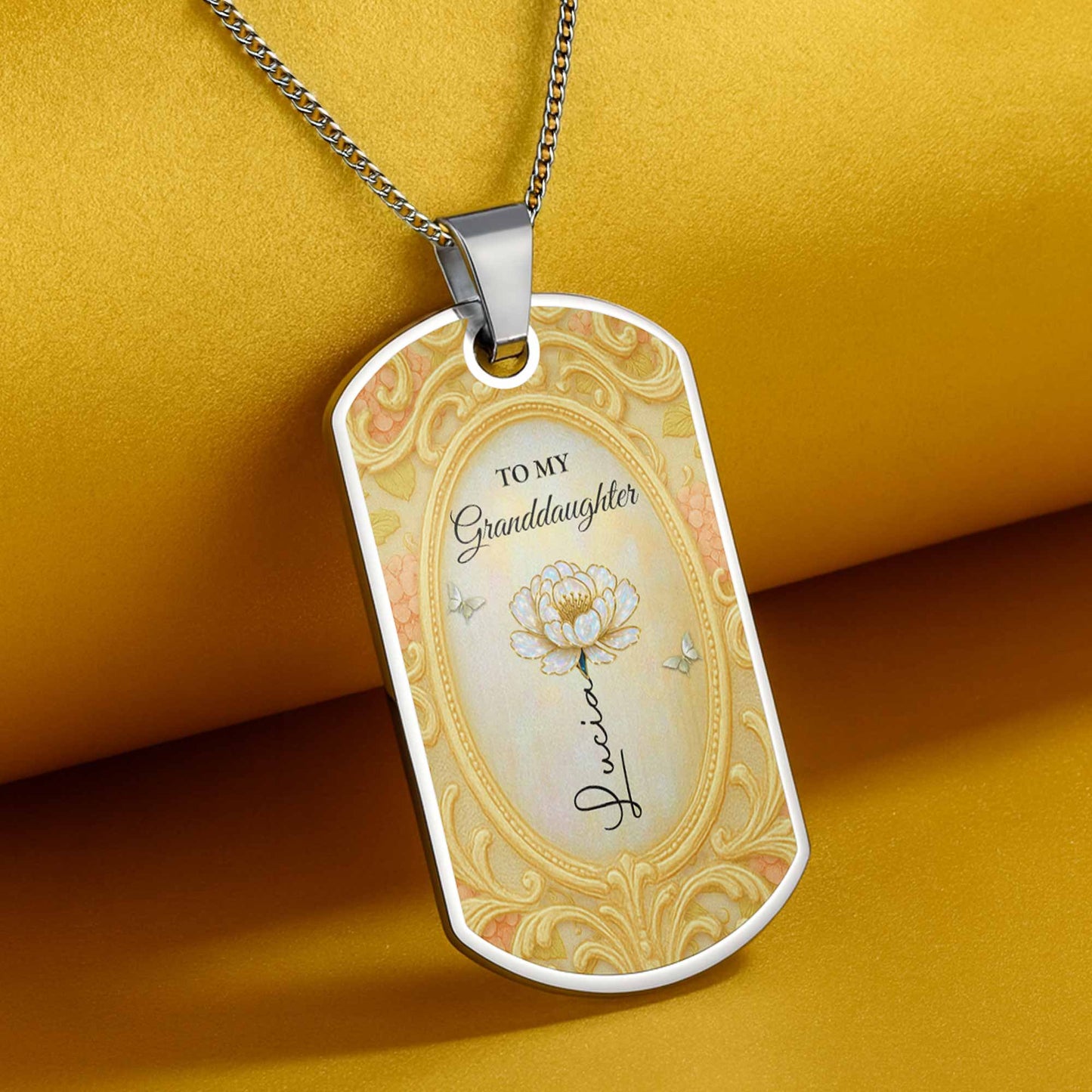 To My Granddaughter, Vintage Frame and Flower Design