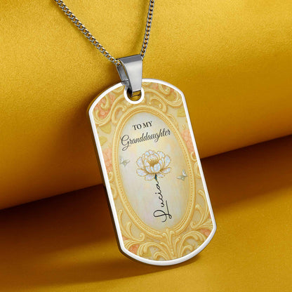 To My Granddaughter, Vintage Frame and Flower Design