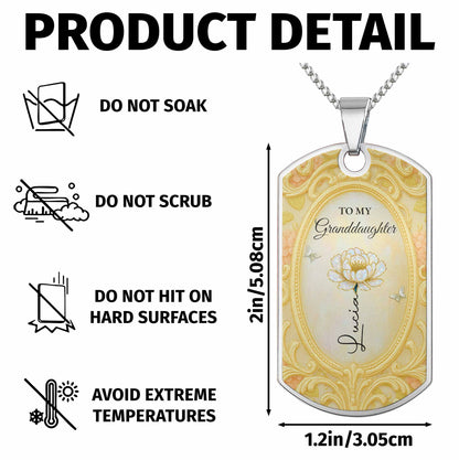 To My Granddaughter, Vintage Frame and Flower Design