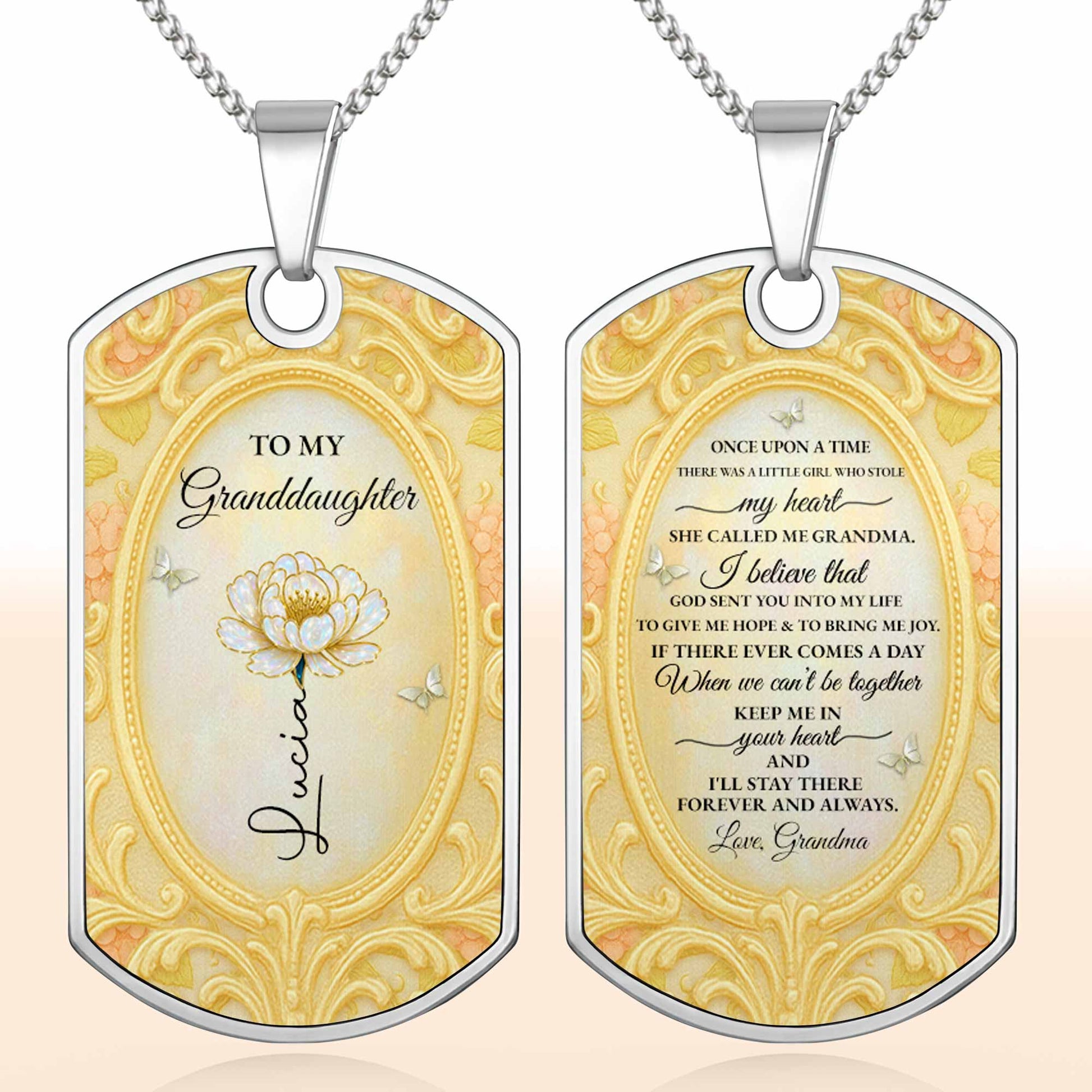 To My Granddaughter, Vintage Frame and Flower Design