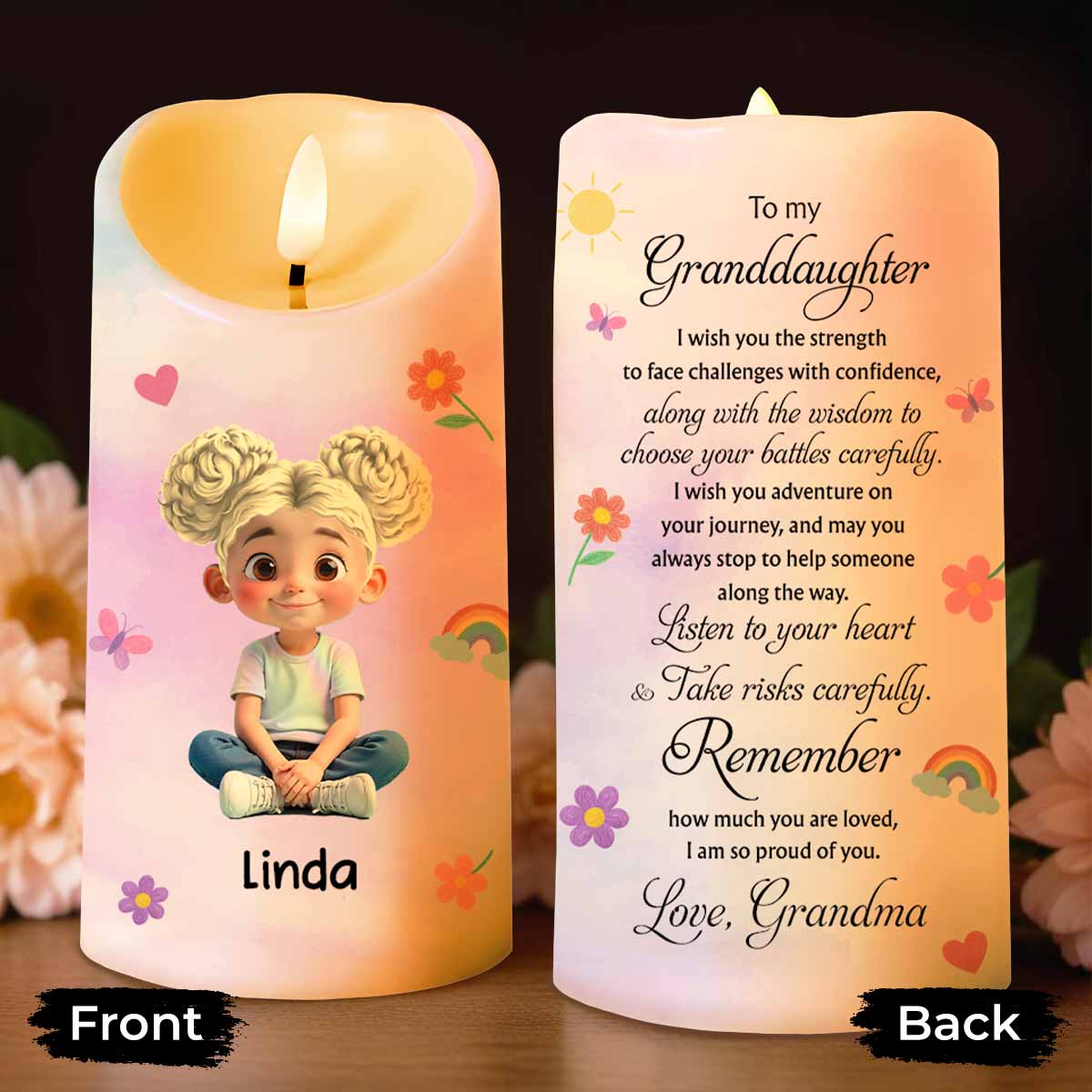 To My Granddaughter, Love And Wisdom Candle