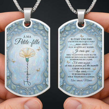 To My Beloved Granddaughter Flower Design Necklace