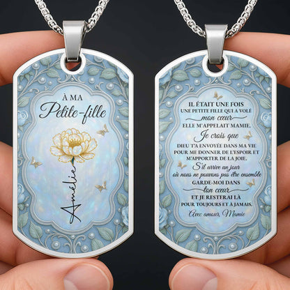 To My Beloved Granddaughter Flower Design Necklace