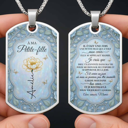 To My Beloved Granddaughter Flower Design Necklace