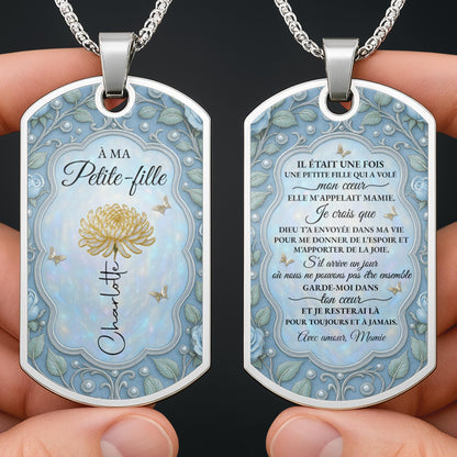 To My Beloved Granddaughter Flower Design Necklace