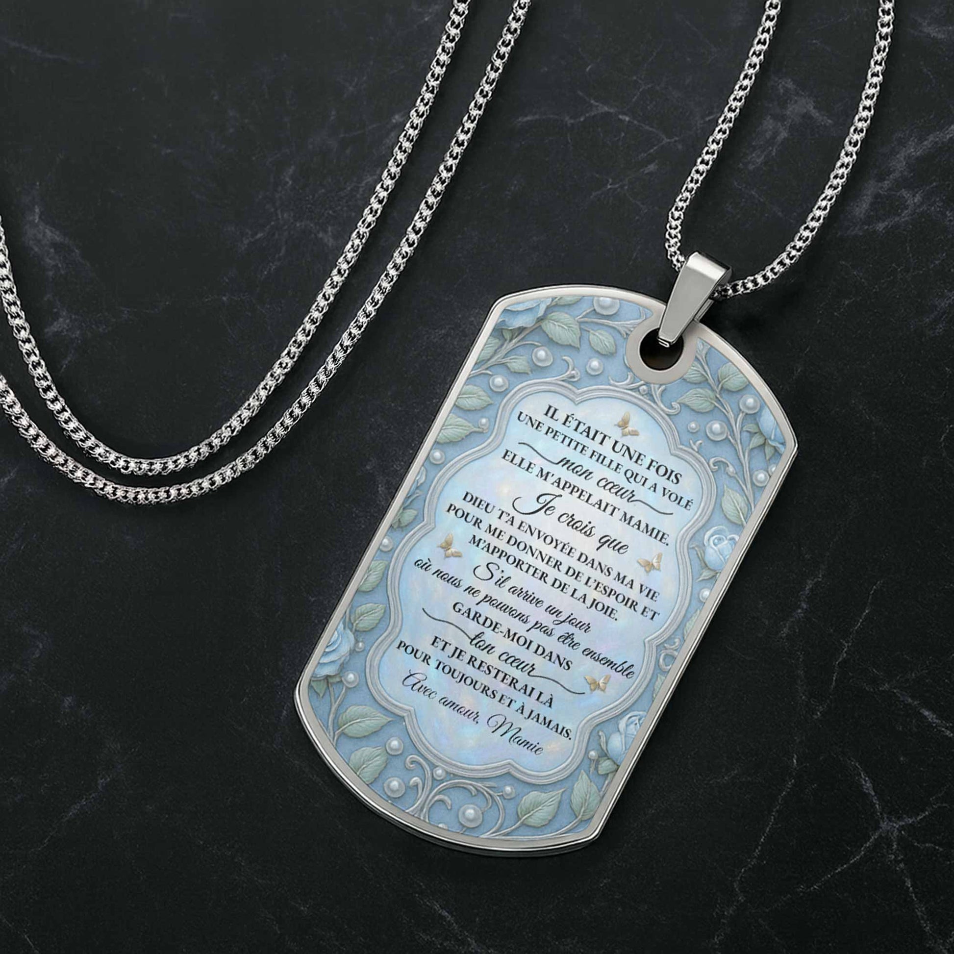 To My Beloved Granddaughter Flower Design Necklace