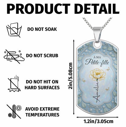 To My Beloved Granddaughter Flower Design Necklace