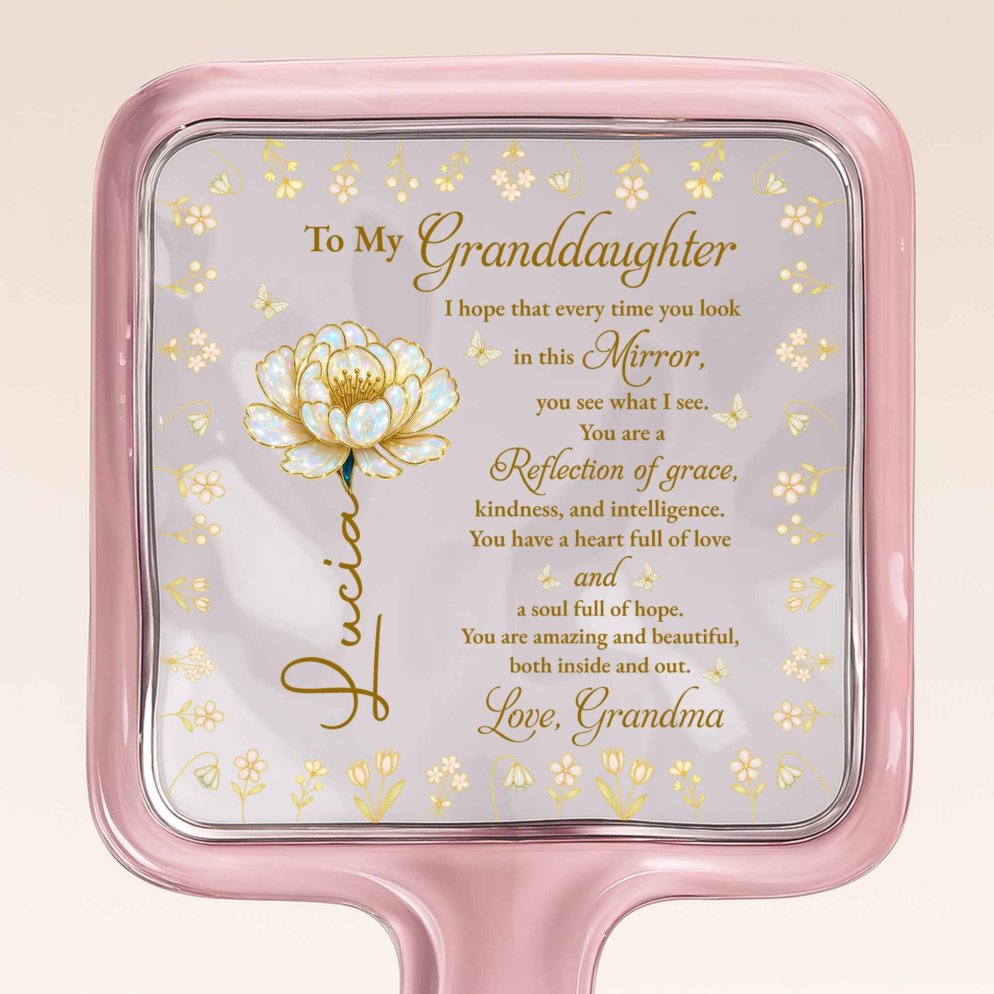 To My Granddaughter, Reflection Of Grace And Flowers