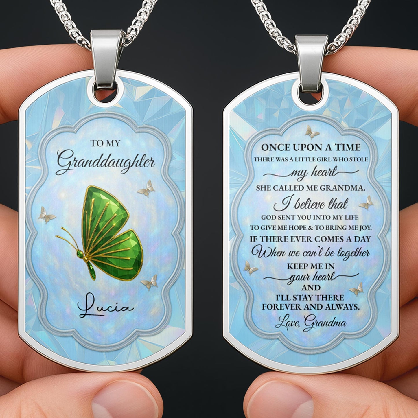 To My Granddaughter, A Butterfly And A Heart Design