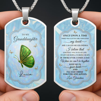 To My Granddaughter, A Butterfly And A Heart Design