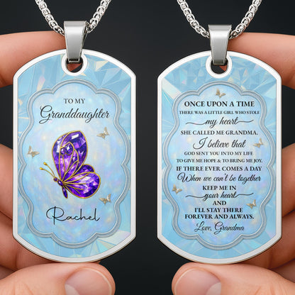 To My Granddaughter, A Butterfly And A Heart Design